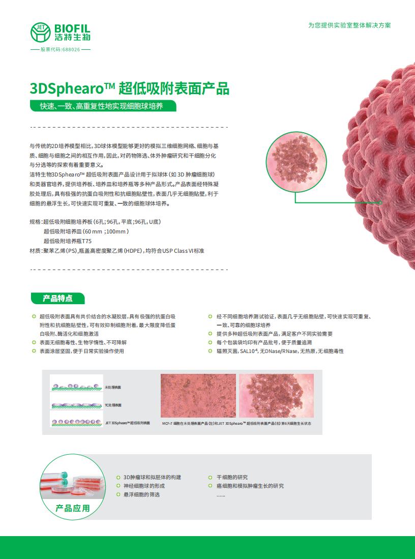 3DSphearo? 超低吸附表面产品